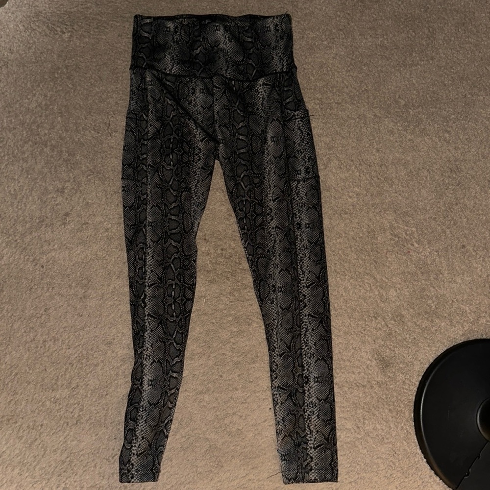 Snake skin full length workout pants